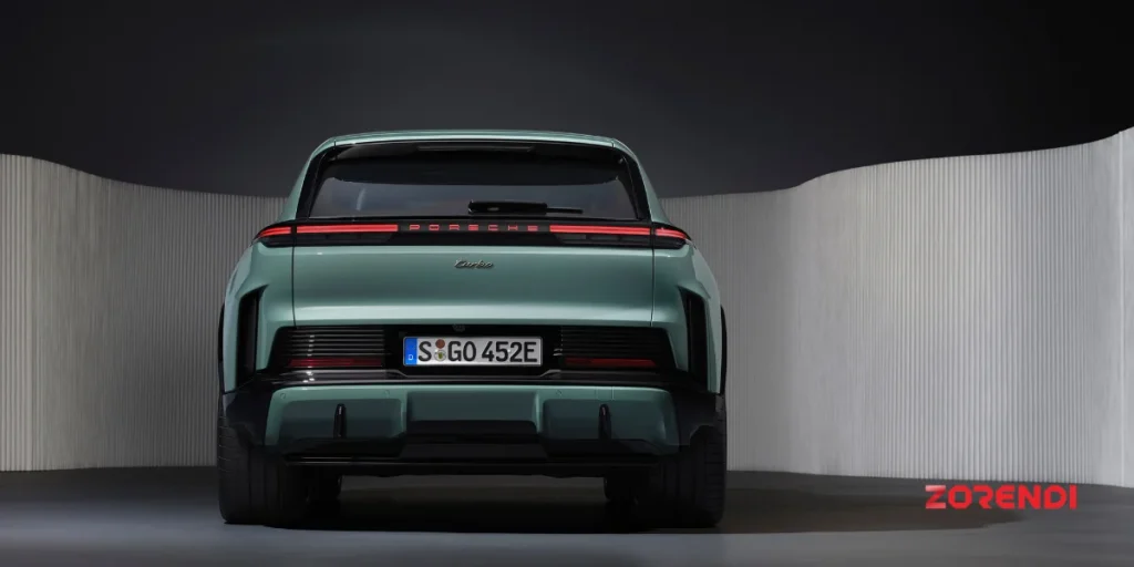 rare view of 2026 Porsche Cayenne Turbo Electric