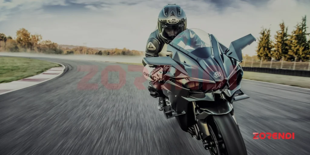 front view of riding Kawasaki Ninja H2R 2026