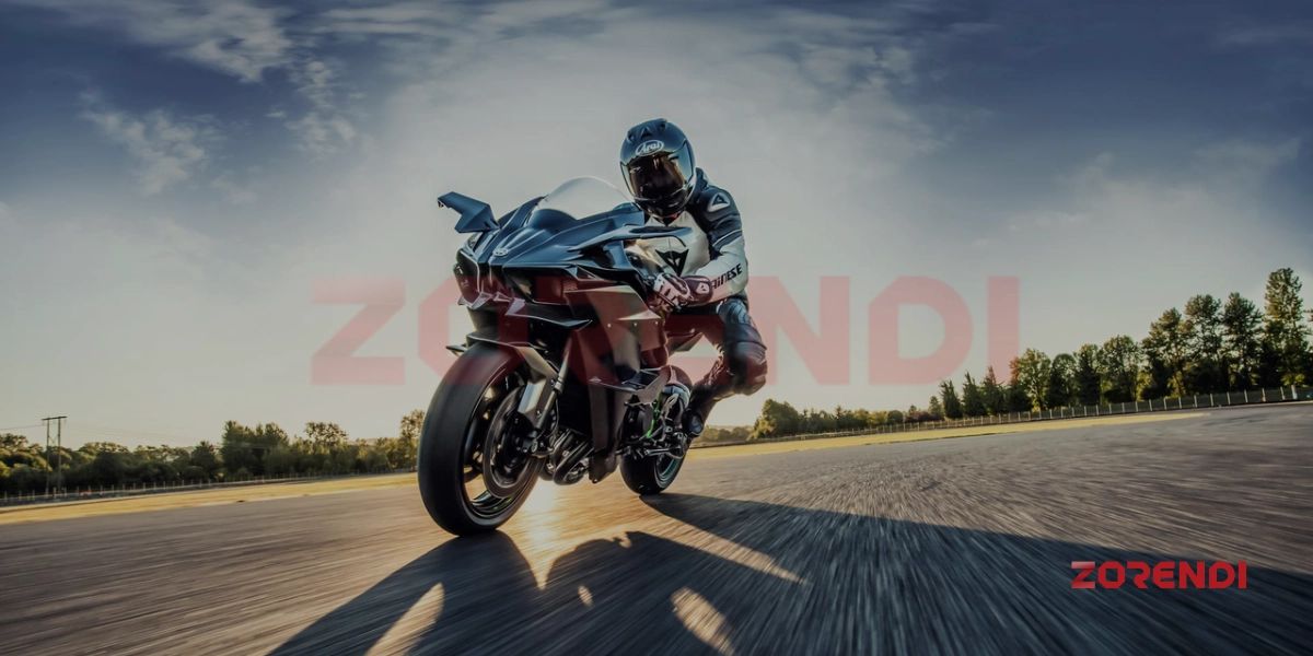 side view of riding Kawasaki Ninja H2R 2026