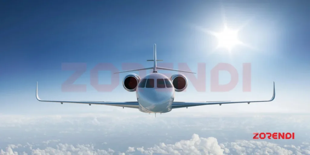 front view of a private jet