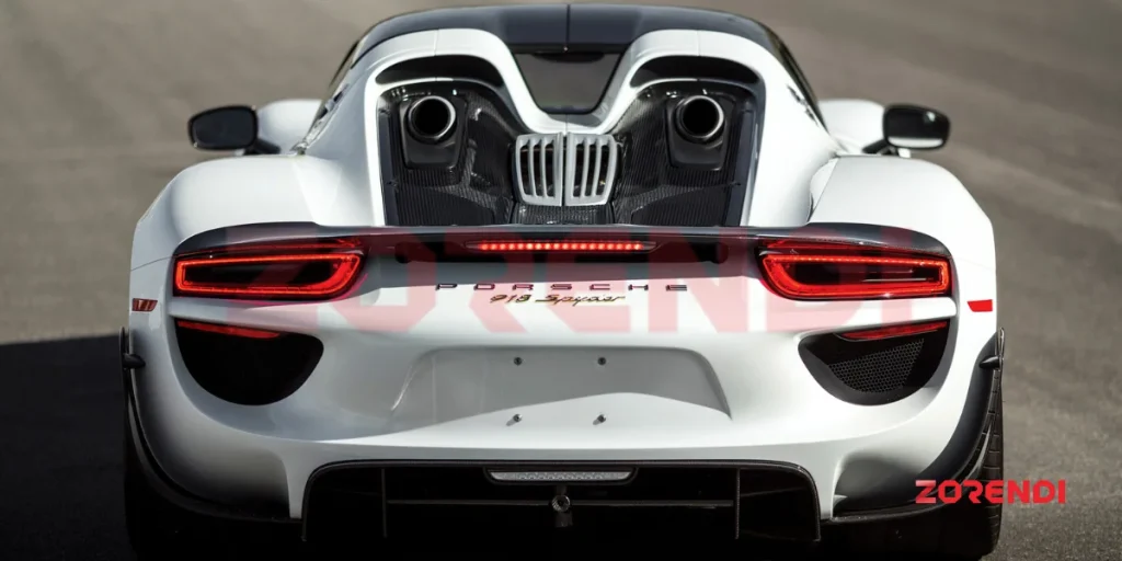 rare view of porsche 918 spyder