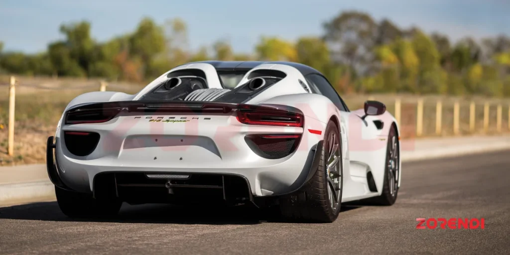 rare view of porsche 918 spyder